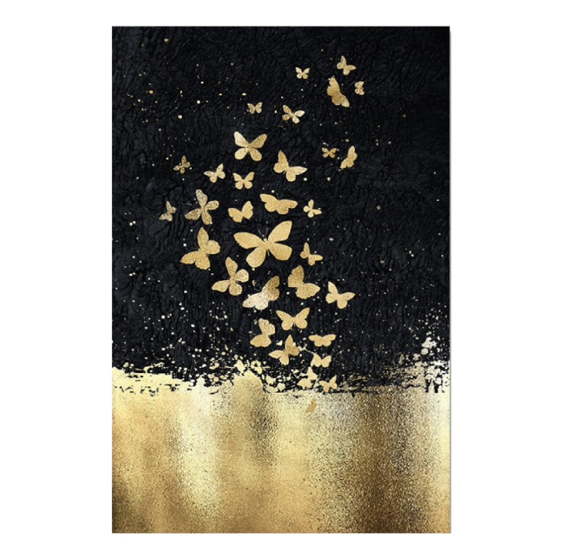 Midnight Gold Butterflies Print – Luxfuly